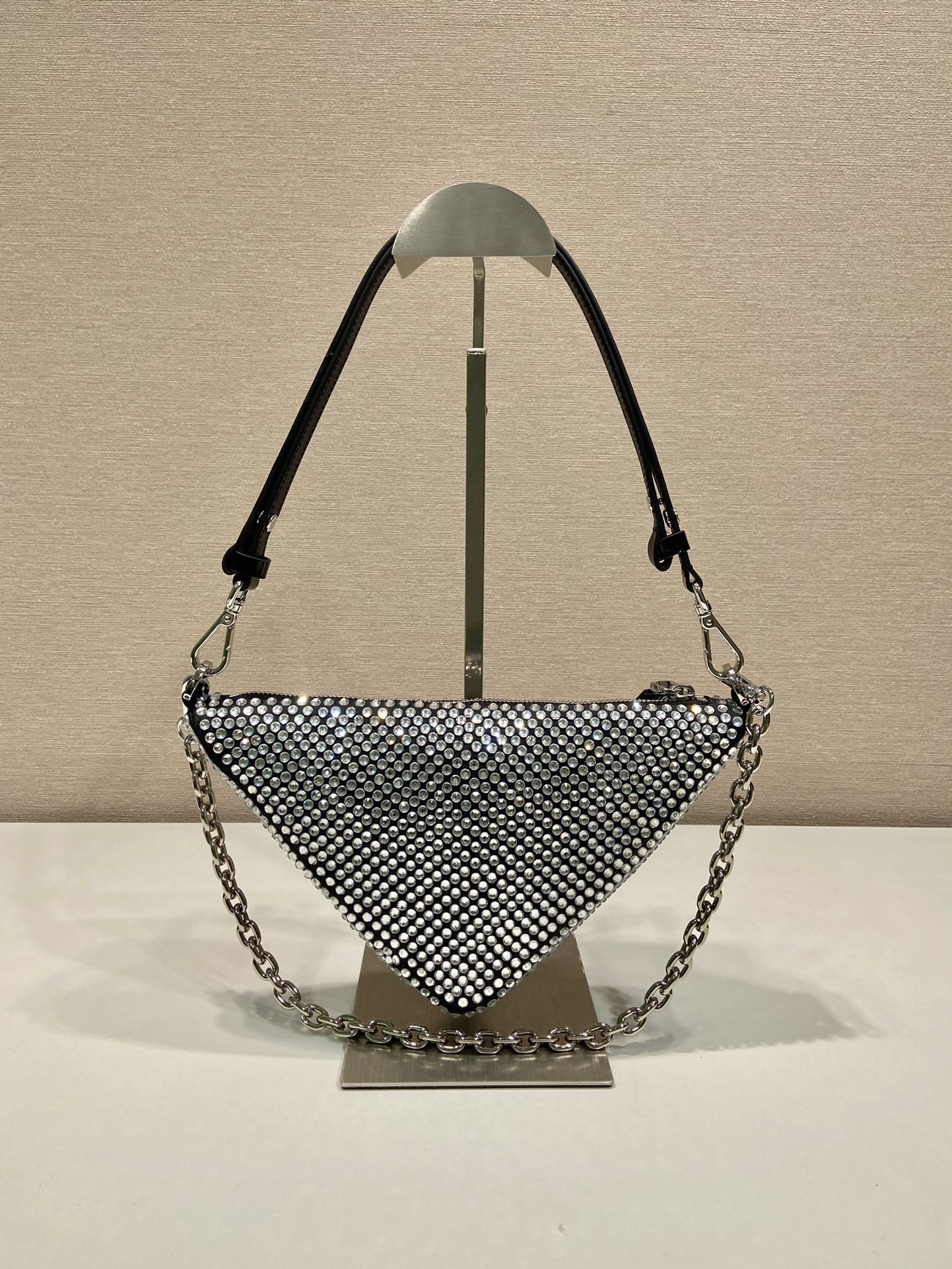 Сумка PRADA Triangle с кристаллами